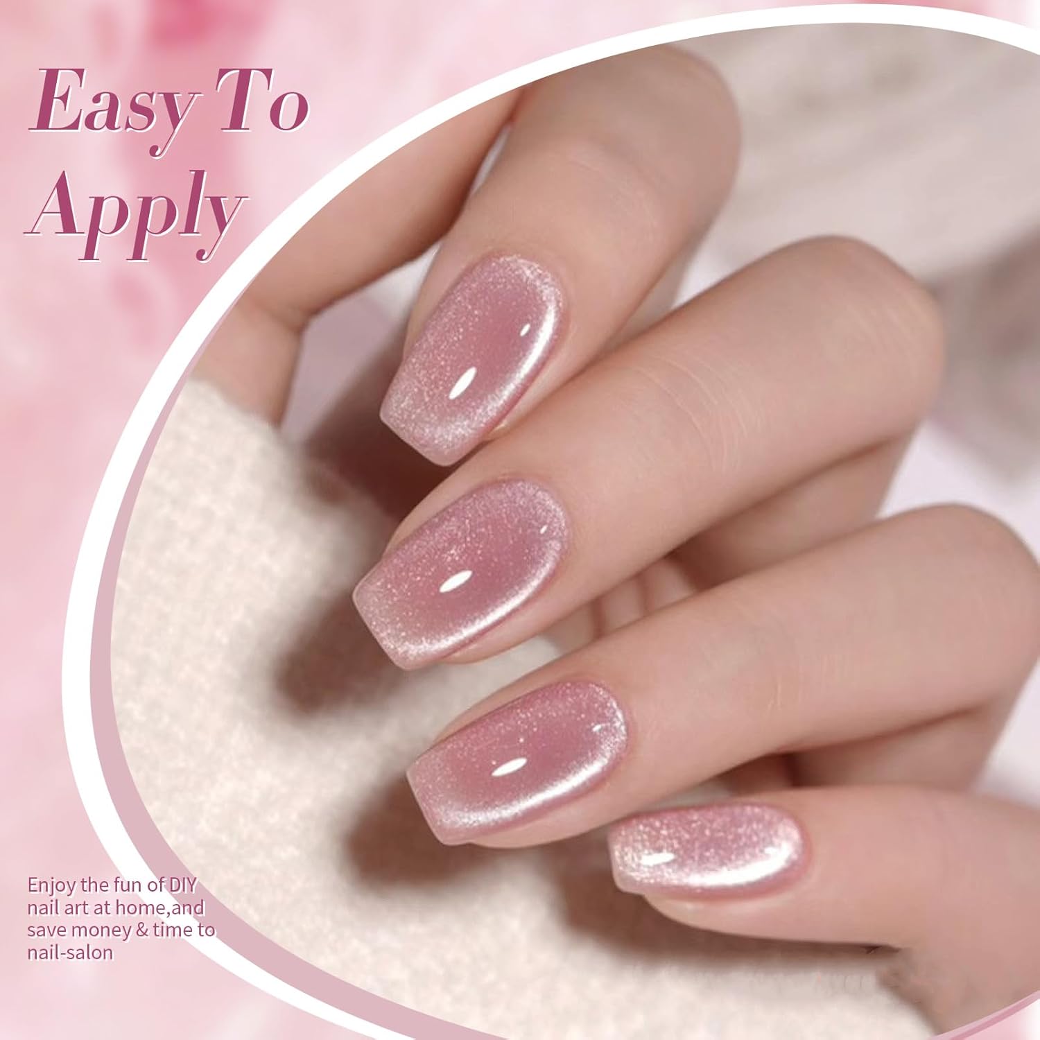 BORN PRETTY 6 Colors Jelly Nude Pink Cat Magnetic Eye Gel Polish Set with Magnet, Soak-Off U V/LED Iridescent Cat Gel for Nail Art Salon DIY Home