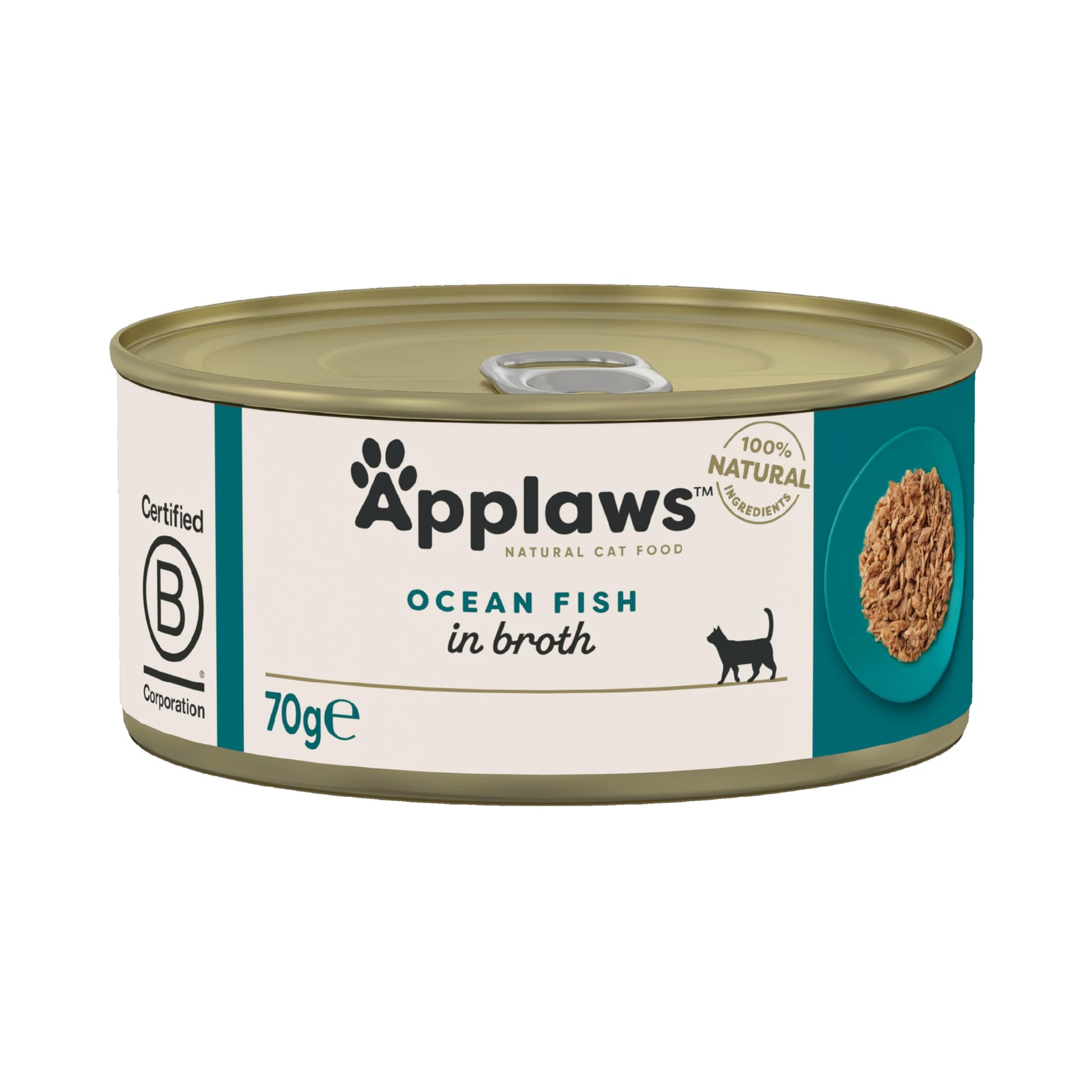 Applaws Natural Wet Cat Food, Multipack Chicken and Fish Selection in Broth 70 g Tin (Pack of 12)