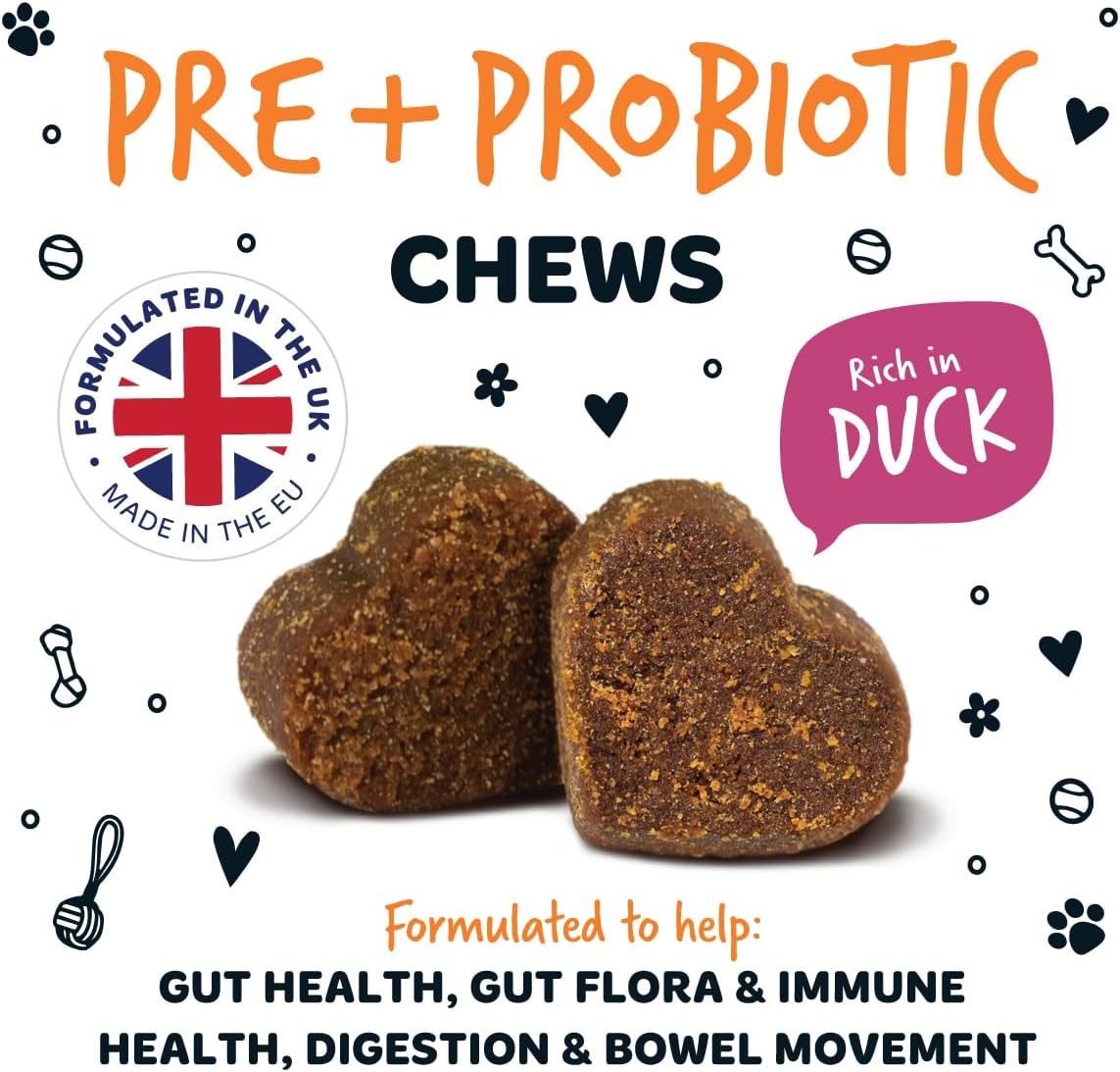 Bugalugs Probiotics for Dogs Natural Dog Treats with Pumpkin Powder for dogs – Gut Health, Sensitive Tums, Anal Glands, Scooting, Loose Stools, Smelly, Itchy Ears, Great for all dogs