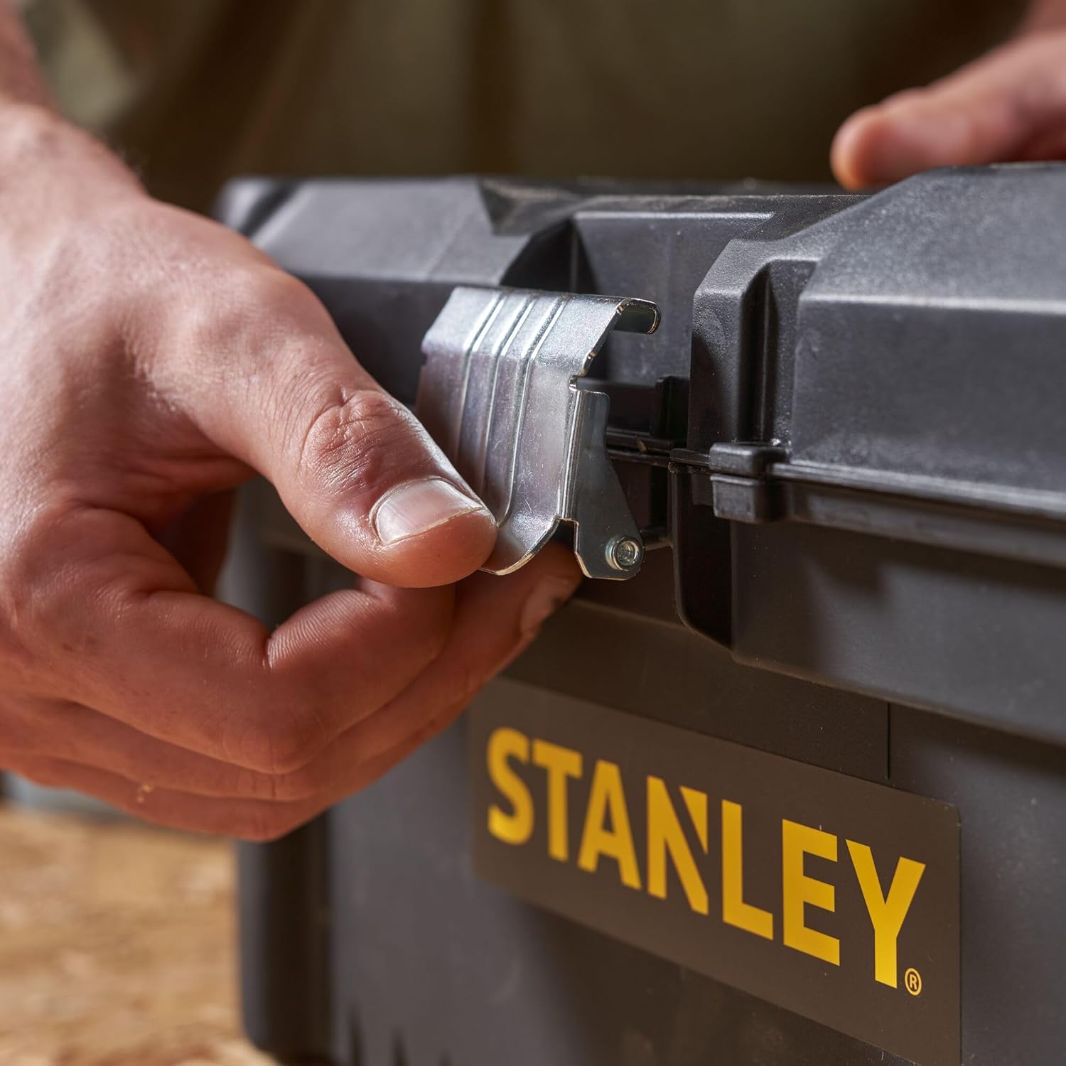 STANLEY Essential Tool Box (16in), Durable Storage Solution with Removable Tote Tray and Organisers, for Parts and Tools Storage, STST1-75518