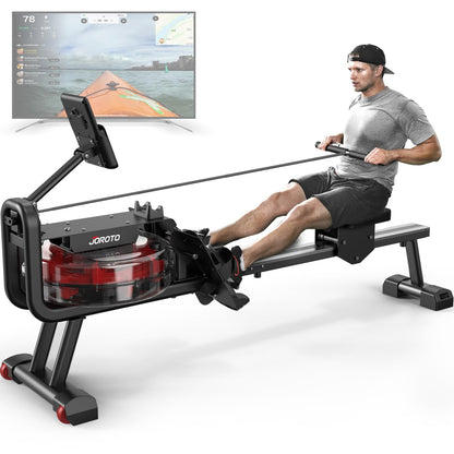 JOROTO Rowing Machines for Home Gym Foldable Rower Machine 300 LBS Weight Capacity with Bluetooth Function, Ipad Holder