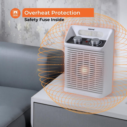 GEEPAS Portable Fan Heater 2000W | Low Running Cost with 2 Heat Settings 1000-2000W Safety Tip-Over Switch & Overheat Protection | Energy Efficient Heater with Cooling/Warm/Hot Mode | 2 Year Warranty