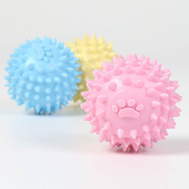 TUGME Dog Chewing Toy Interactive Rubber Ball For Small Large Dog Cat Pet Tooth Cleaning Indestructible Footprint Ball Pet Accessories