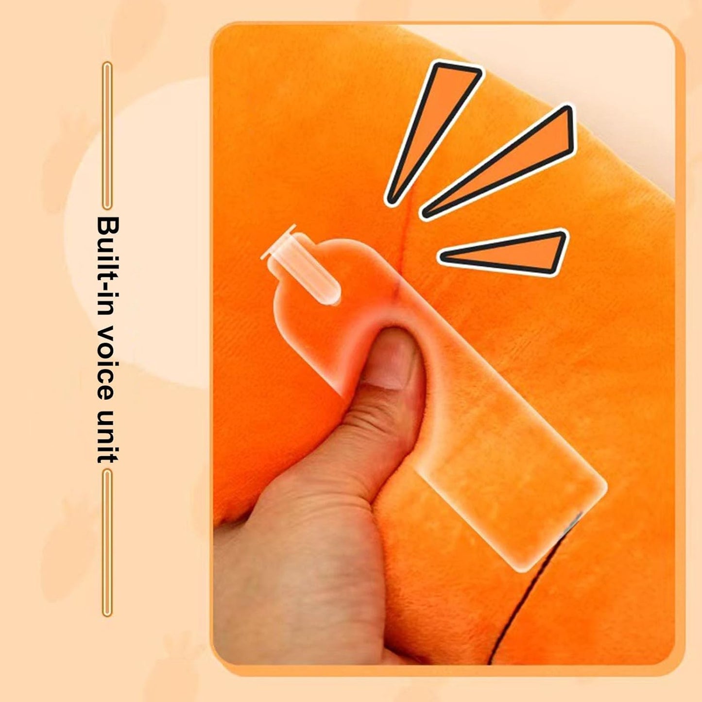 TUGME Cute Carrot With Soft Squeaker Carrot Shape Pet Plush Toy With Sound Bite-Resistant Soft Comfortable Dog Toy