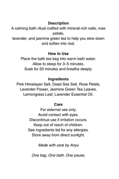 Anyu Calm - Botanical Bath Tea Bag [Handmade in the United Kingdom]