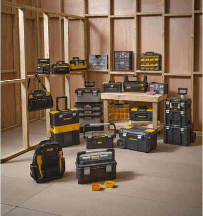 STANLEY Essential Tool Box (16in), Durable Storage Solution with Removable Tote Tray and Organisers, for Parts and Tools Storage, STST1-75518