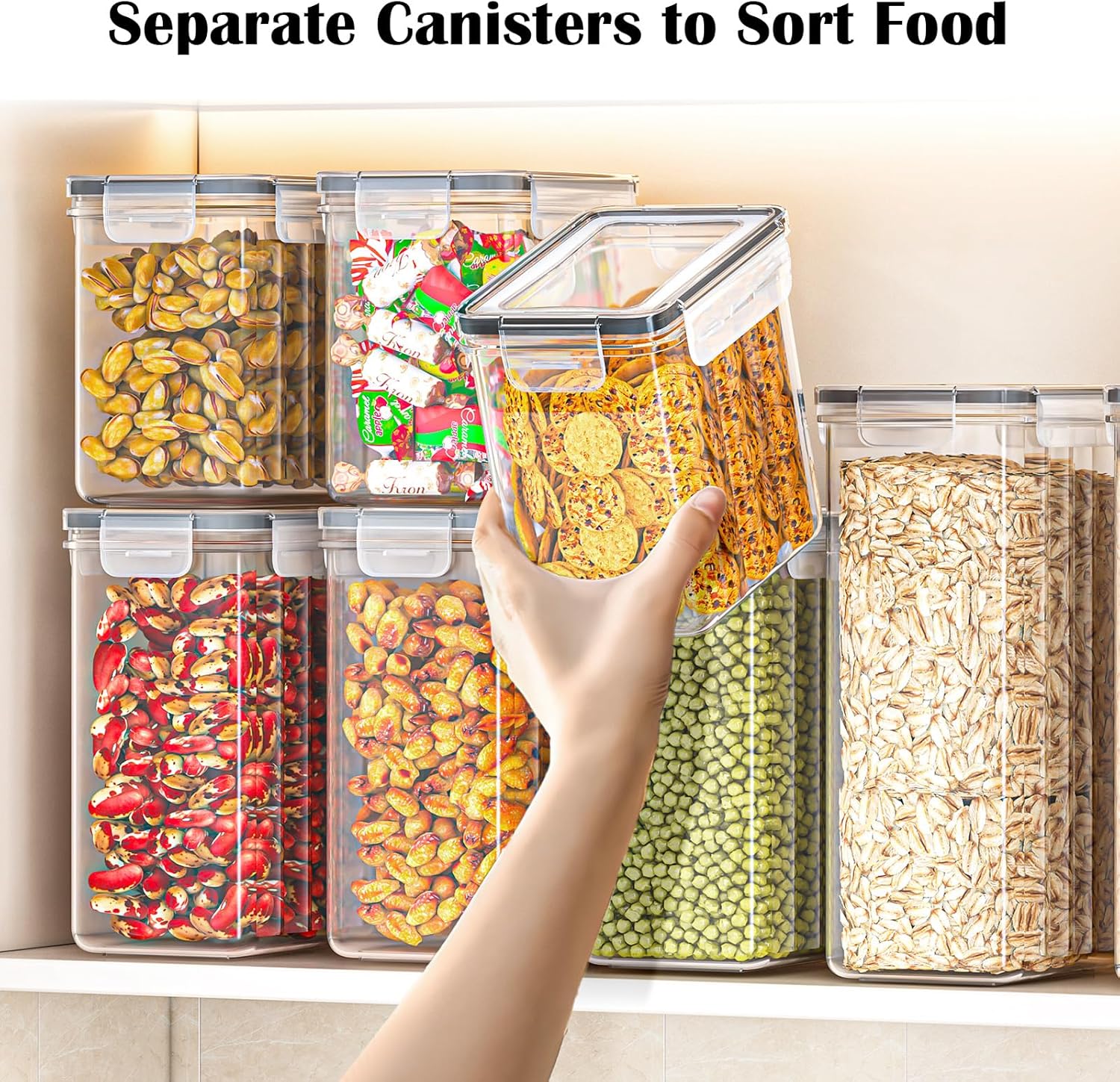 24 Pack Airtight Kitchen Food Containers – BPA-Free Cereal Storage Containers & Food Storage Containers for Flour, Sugar & Baking Supplies, with 24 Labels & Marker (33.6L)