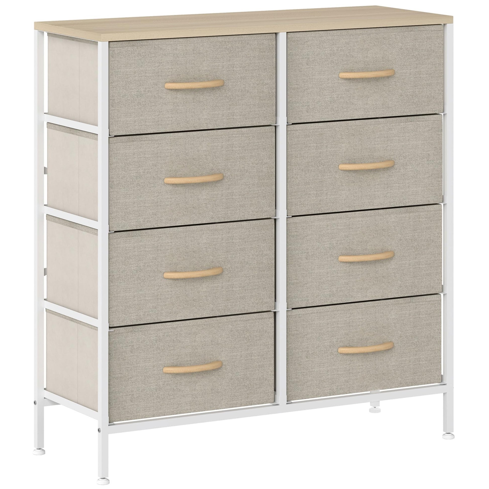HOMCOM Fabric Chest of Drawers, Industrial Bedroom Dresser with 6 Fabric Drawers, Steel Frame and Wooden Top for Nursery, Living Room, Hallway, Black