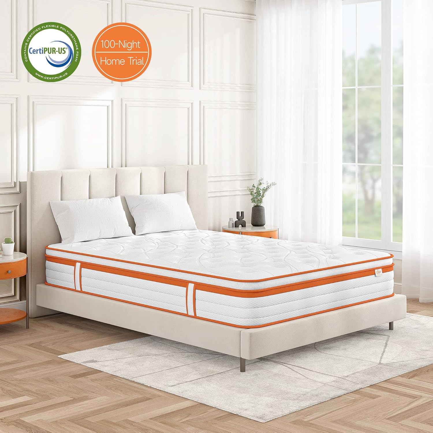 TeQsli King Size Mattress 5FT, 10 Inch Gel Memory Foam 7 Zone Orthopedic King Mattress Pocket Sprungs Wave Memory Foam Hybrid - Medium Firm 10-Year Support 150x200x25 cm