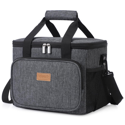 Lifewit 15L (24 Cans) Insulated Lunch Bag, Cooler Bag for Lunch/Work/School/Beach/Picnic (Grey)