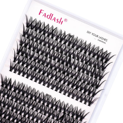 FADLASH DIY Lash Extension Kit Individual Lashes Clusters30P+40P D Curl 8-16mm Lash Bond and Seal, Clusters Lash Glue Remover and Eyelash Tweezers for Eyelash Extensions