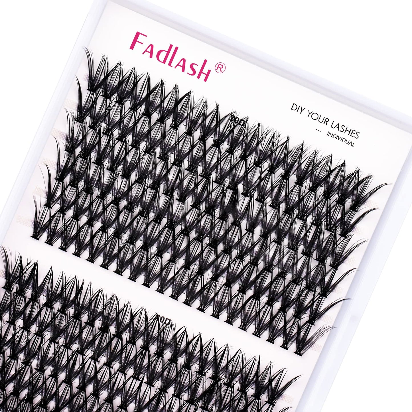FADLASH DIY Lash Extension Kit Individual Lashes Clusters30P+40P D Curl 8-16mm Lash Bond and Seal, Clusters Lash Glue Remover and Eyelash Tweezers for Eyelash Extensions
