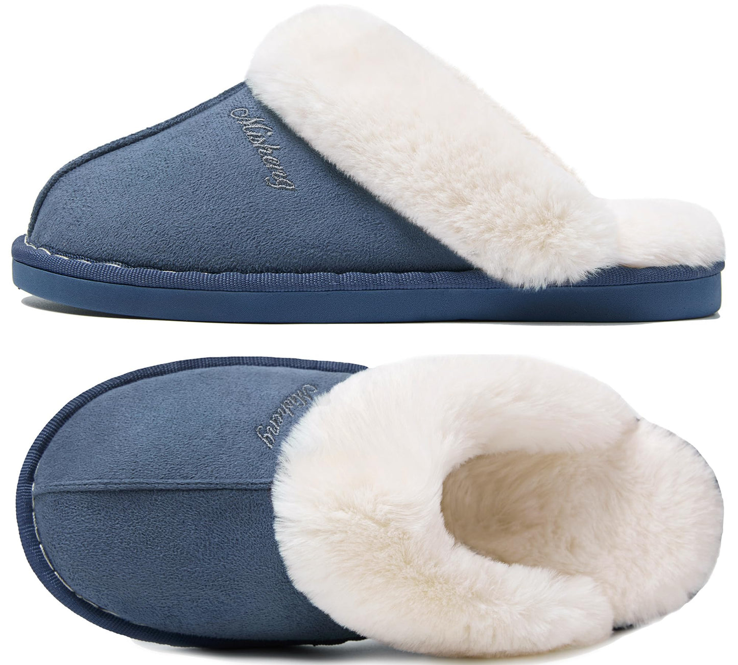 Donpapa Slippers Women Men With Memory Foam Fluffy Winter Ladies Cosy Warm Anti-Slip Plush Fleece Lined House Shoes Indoor Outdoor