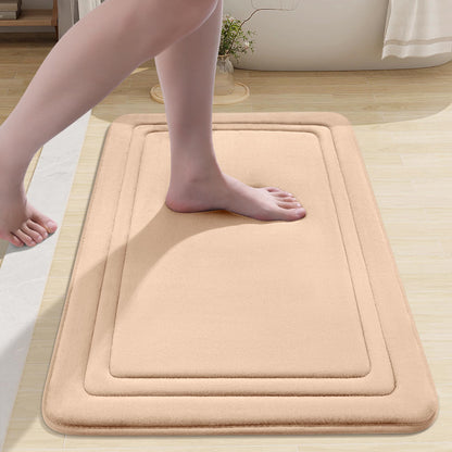 smiry Memory Foam Bath Mat - 40 x 60cm, Non-Slip, Super Absorbent, Comfortable - Machine-Washable Floor Rug, Dark Grey