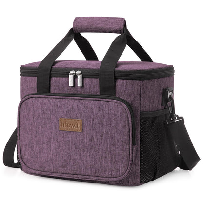 Lifewit 15L (24 Cans) Insulated Lunch Bag, Cooler Bag for Lunch/Work/School/Beach/Picnic (Grey)