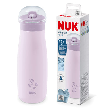 NUK Kiddy Cup Toddler Cup | 12+ Months | 300 ml | Leak-Proof Toughened Spout | Clip & Protective Cap | BPA-Free | Pink