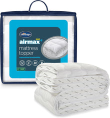 Silentnight Airmax 1000 Double Mattress Topper - Extra Thick Deep Fitted Mattress Enhancer with 10cm Thick Cushioning, Mesh Sides to Increase Airflow and Elasticated Straps - Double - 190x135cm