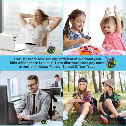 Fidget Cube With 12 Sides Figet Cube Adult Infinity Fidget Cube Toy Stress & Anxiety Cube Toy for all Ages with ADHD, ADD, ASD, ADHD Fidget Cube for Adults Kids Killing Time Gifts Christmas Gifts