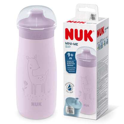 NUK Kiddy Cup Toddler Cup | 12+ Months | 300 ml | Leak-Proof Toughened Spout | Clip & Protective Cap | BPA-Free | Pink