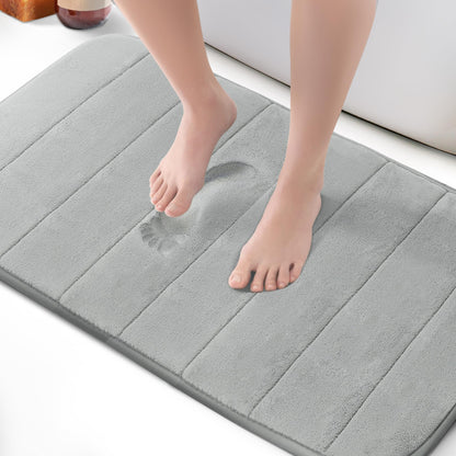 KEPLIN Memory Foam Bath Mat - Ultra-Soft, Highly Absorbent, Non-Slip, Machine Washable - Luxurious Comfort for Home & Bathroom Floors (Light Blue, 40 x 60cm)