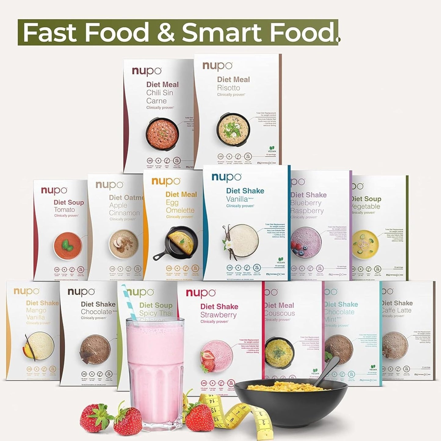 NUPO Diet Shake Chocolate – Premium diet shakes for weight management I Clinically proved meal replacement shake for weight control I 12 Servings I Very Low-Calorie Diet, GMO Free