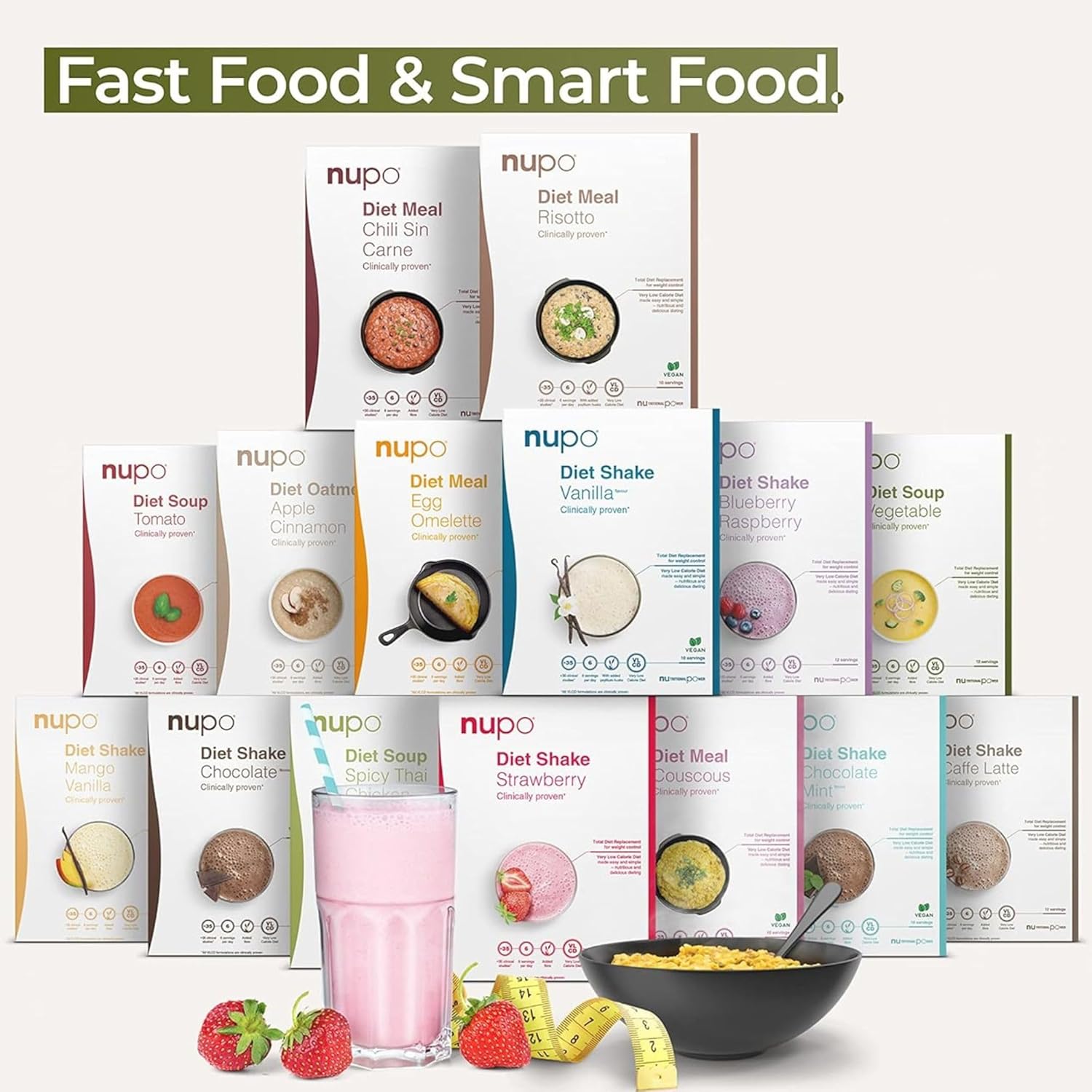 NUPO Diet Shake Chocolate – Premium diet shakes for weight management I Clinically proved meal replacement shake for weight control I 12 Servings I Very Low-Calorie Diet, GMO Free