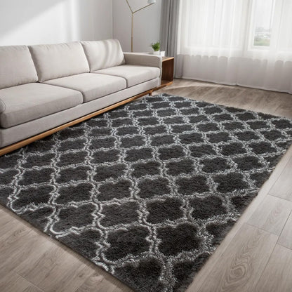 Rugs Living Room Large Rugs Bedroom Anti Skid Rug Shaggy Soft Rug for Living Room Bedroom Play Area Kids Room Luxury Decorative (Dark Grey, 180x270cm)