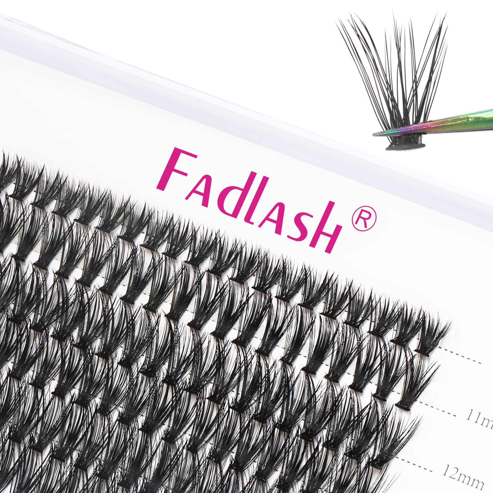 FADLASH DIY Lash Extension Kit Individual Lashes Clusters30P+40P D Curl 8-16mm Lash Bond and Seal, Clusters Lash Glue Remover and Eyelash Tweezers for Eyelash Extensions