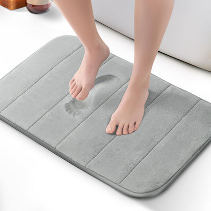 KEPLIN Memory Foam Bath Mat - Ultra-Soft, Highly Absorbent, Non-Slip, Machine Washable - Luxurious Comfort for Home & Bathroom Floors (Light Blue, 40 x 60cm)