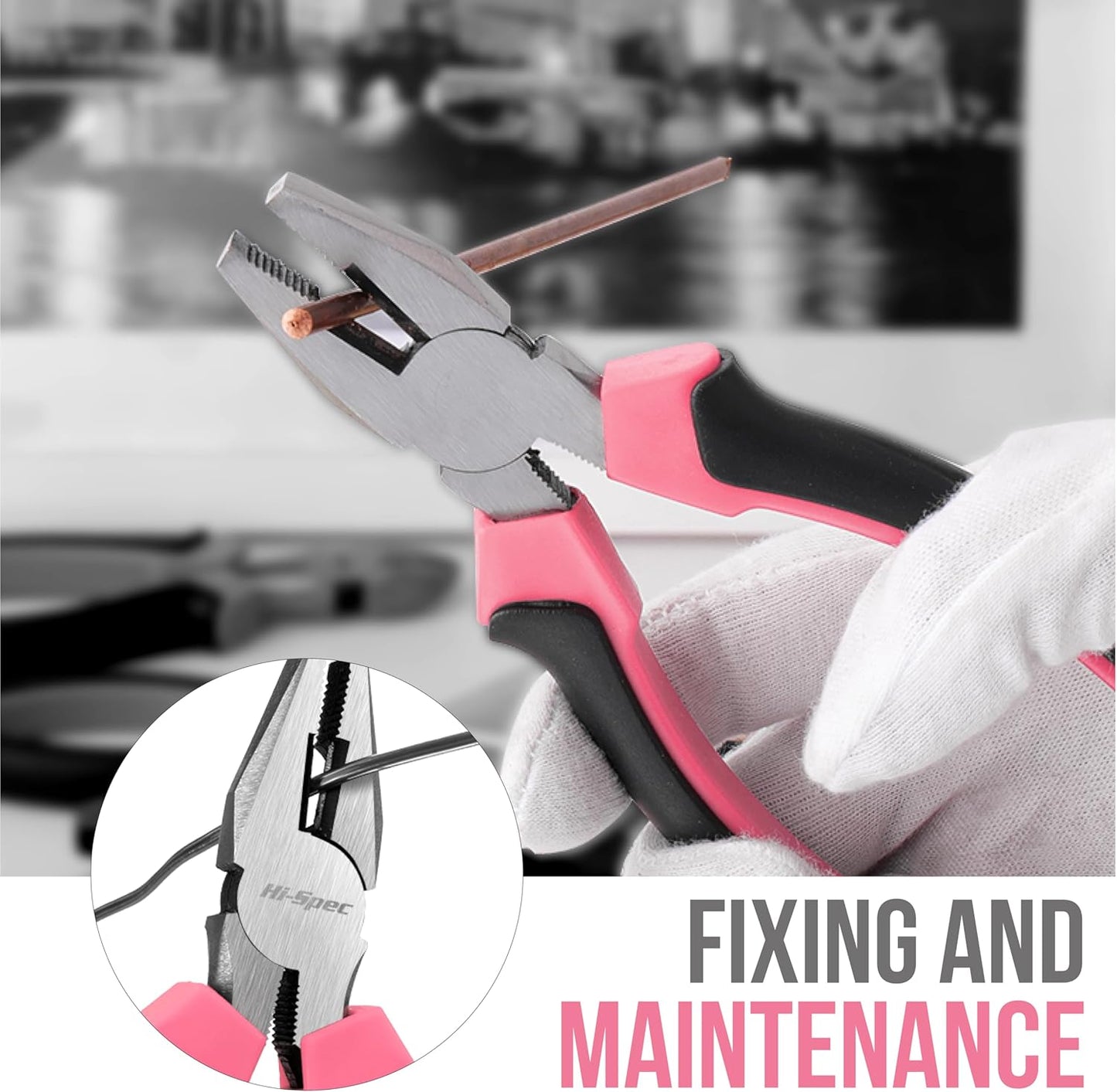 Hi-Spec Pink Small Tool Kit for Home DIY, Repairs & Crafts – 24pc Lady Tool Set with Mini Hammer, Pliers, Screwdriver Set, Hex Keys & Tape Measure in Compact Tool Box Case – Gift for Women