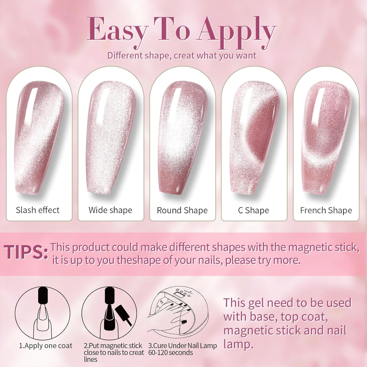 BORN PRETTY 6 Colors Jelly Nude Pink Cat Magnetic Eye Gel Polish Set with Magnet, Soak-Off U V/LED Iridescent Cat Gel for Nail Art Salon DIY Home