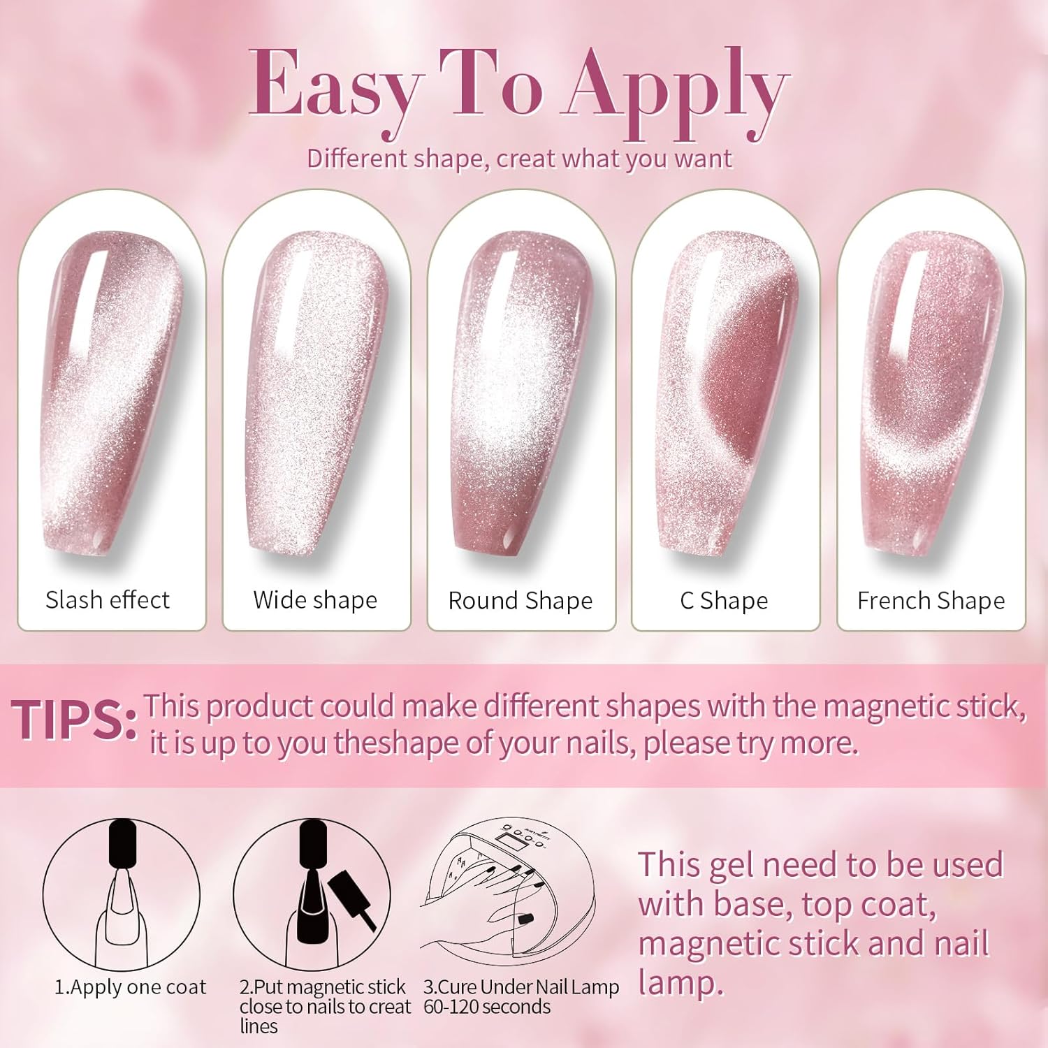 BORN PRETTY 6 Colors Jelly Nude Pink Cat Magnetic Eye Gel Polish Set with Magnet, Soak-Off U V/LED Iridescent Cat Gel for Nail Art Salon DIY Home