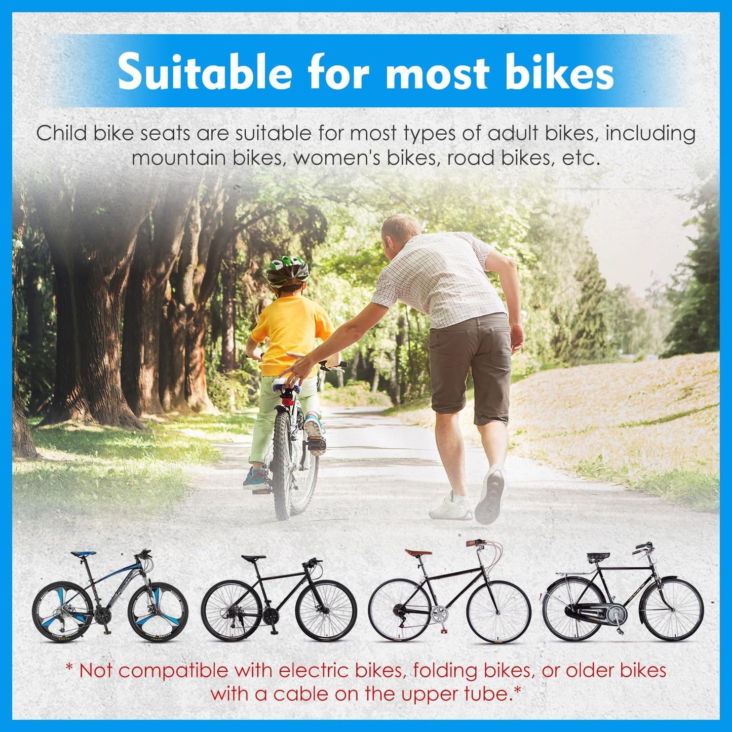 Kids Bike Seats with Bike Handlebars, Safe Child Front Seat Comfortable Front Mounted Bicycle Seats for Children 2-6 Years (up to 30kg) Fits All Mountain Bikes