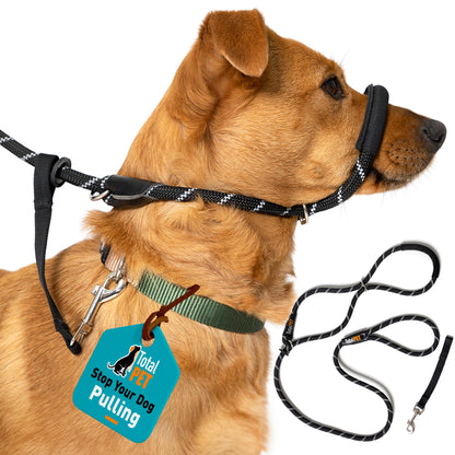 Figure of 8 Dog Lead - Anti Pull Stop Dogs Pulling - Rope Slip Leads with Padded Nose Support (Small/Medium)
