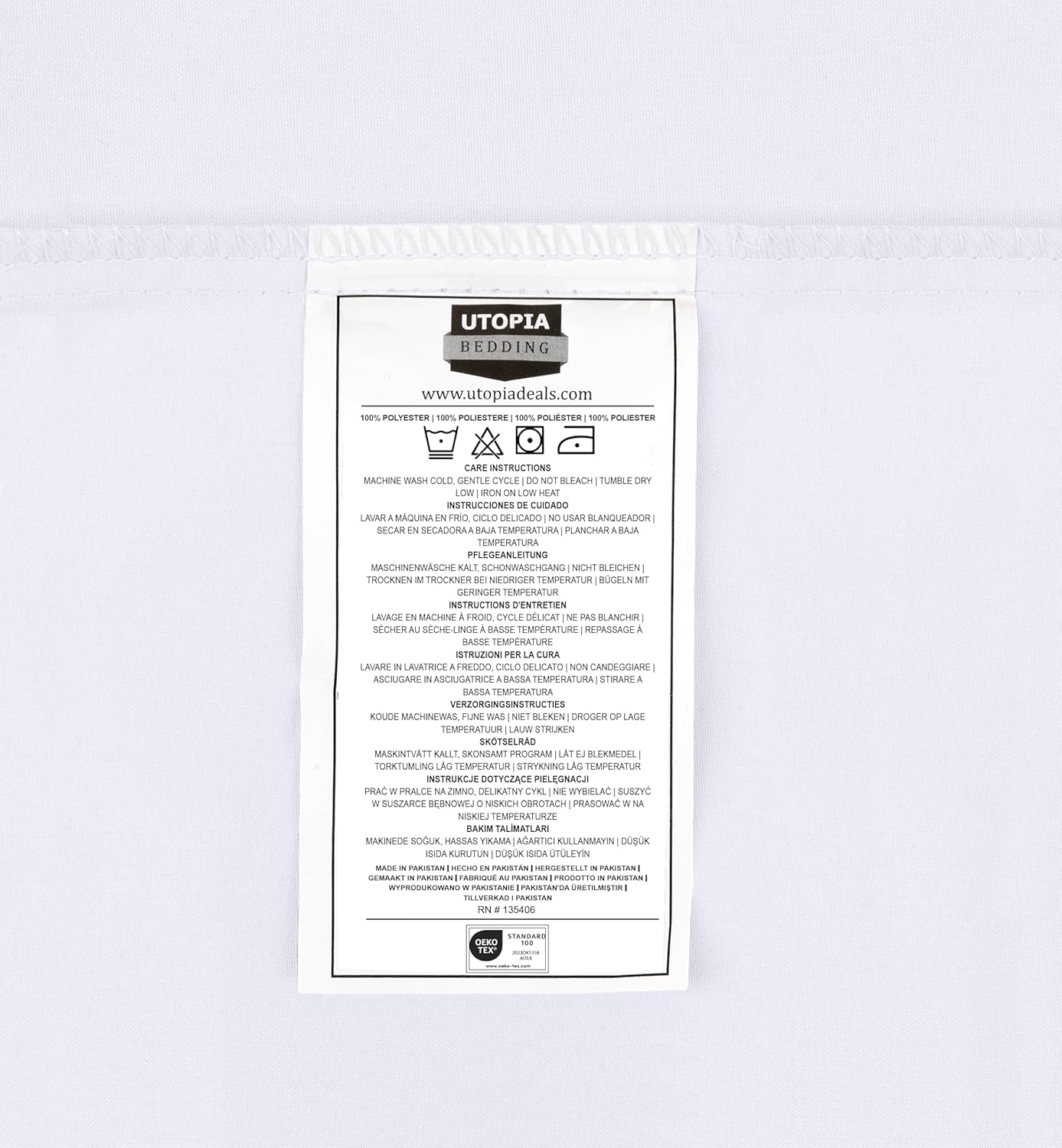 Utopia Bedding Fitted Sheet Double, White - Deep Pocket 14 inch (35 cm) - Easy Care - OEKO-TEX Certified - Soft Brushed Microfibre Fabric - Shrinkage and Fade Resistant - Bottom Sheet