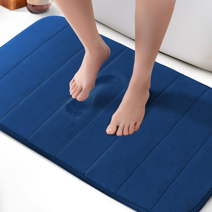 KEPLIN Memory Foam Bath Mat - Ultra-Soft, Highly Absorbent, Non-Slip, Machine Washable - Luxurious Comfort for Home & Bathroom Floors (Light Blue, 40 x 60cm)