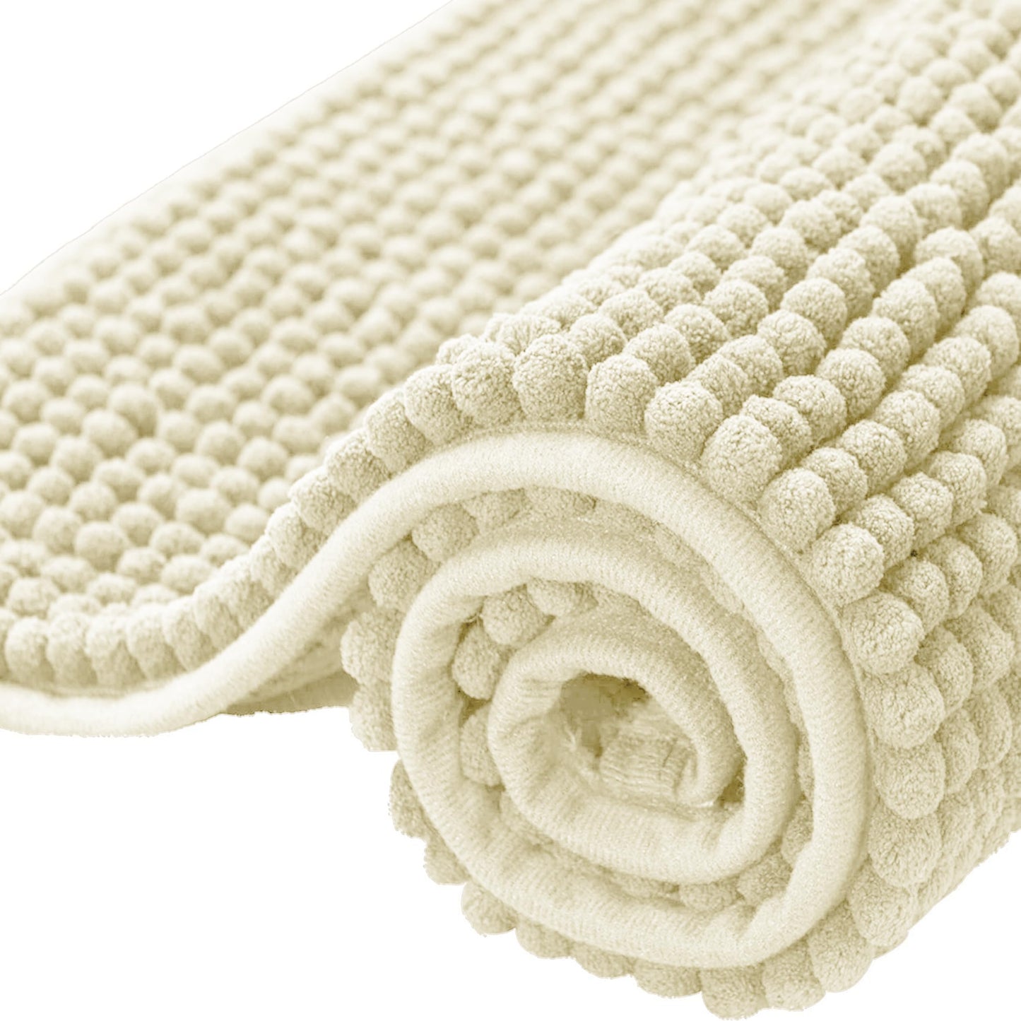 Bath Mat Non Slip Anti Mould 40 x 60 cm – Grey Chenille Bathroom Mat Extra Soft & Fluffy Bathmat Machine Washable Super Water Absorption Shower Mat