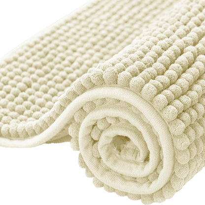 Bath Mat Non Slip Anti Mould 40 x 60 cm – Grey Chenille Bathroom Mat Extra Soft & Fluffy Bathmat Machine Washable Super Water Absorption Shower Mat