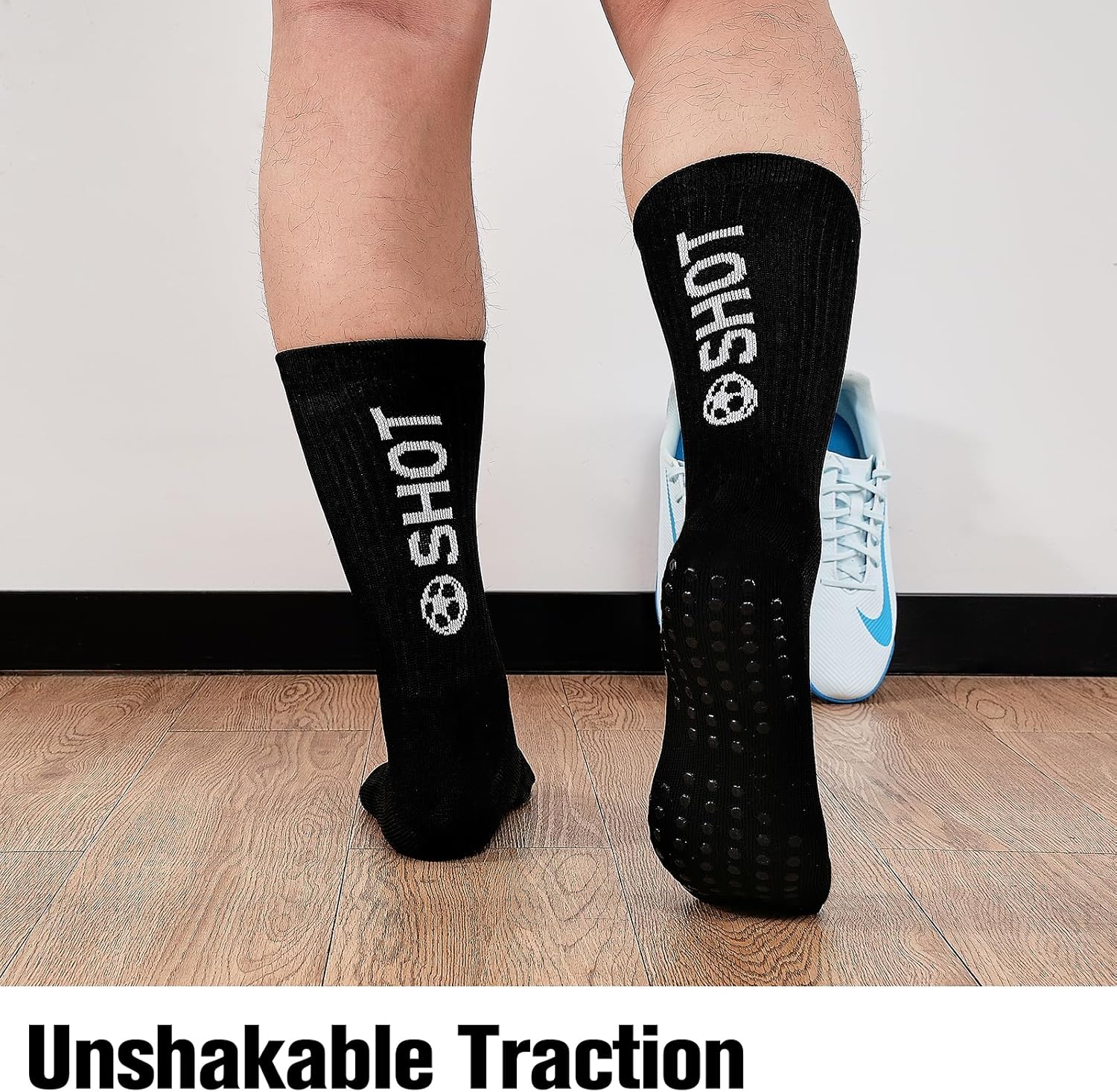 inaWarm Football Grip Socks for Men Women & Kids 3 Pairs, Breathable Cushioned Rugby Basketball School Football Socks with Non Slip Grip Tech, Arch Compression for Multi-Sport Training Boys Adults