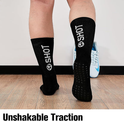 inaWarm Football Grip Socks for Men Women & Kids 3 Pairs, Breathable Cushioned Rugby Basketball School Football Socks with Non Slip Grip Tech, Arch Compression for Multi-Sport Training Boys Adults