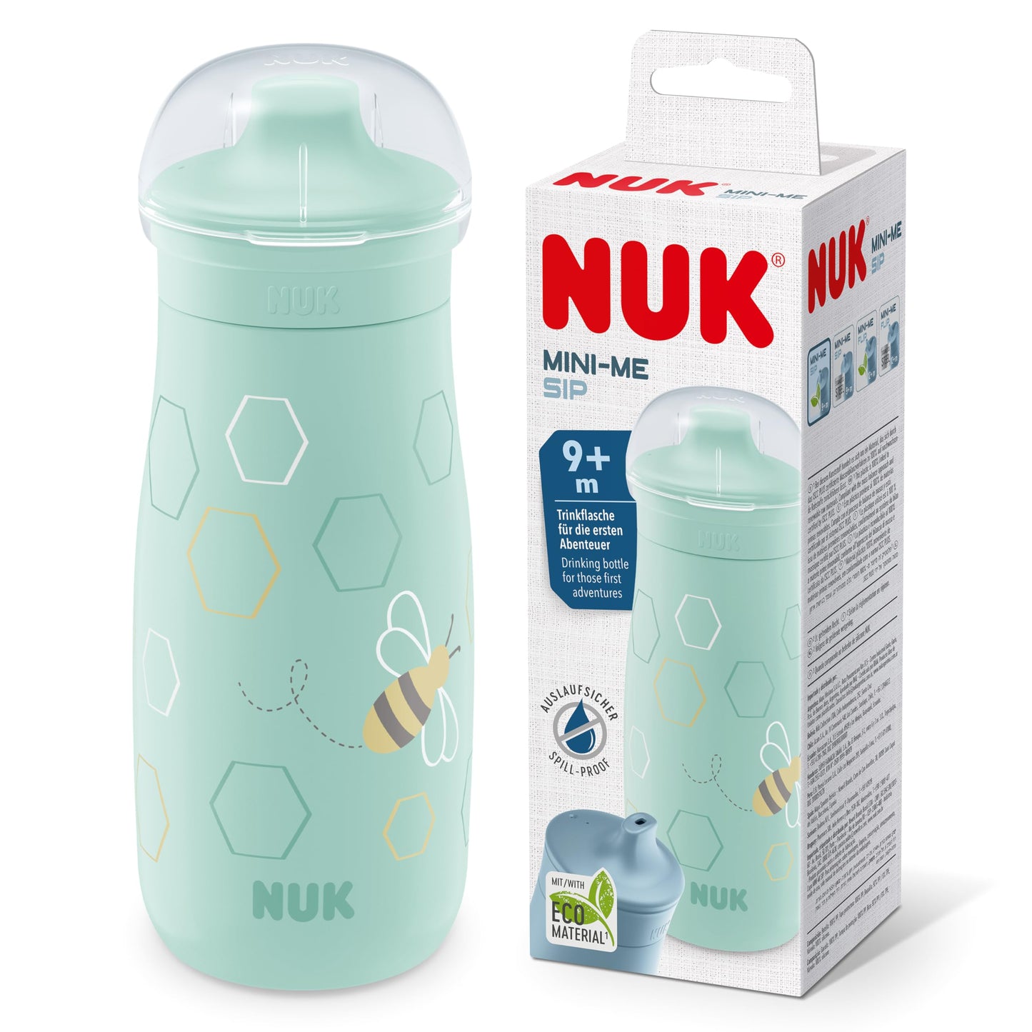 NUK Kiddy Cup Toddler Cup | 12+ Months | 300 ml | Leak-Proof Toughened Spout | Clip & Protective Cap | BPA-Free | Pink