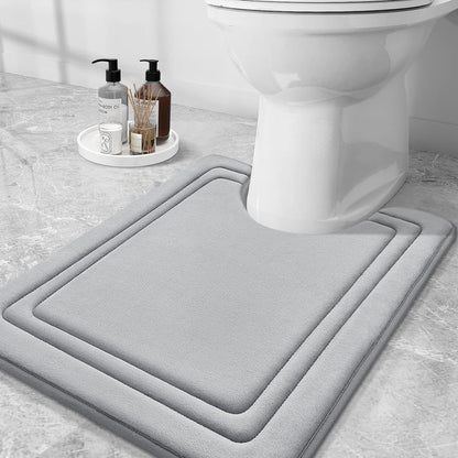 smiry Memory Foam Bath Mat - 40 x 60cm, Non-Slip, Super Absorbent, Comfortable - Machine-Washable Floor Rug, Dark Grey