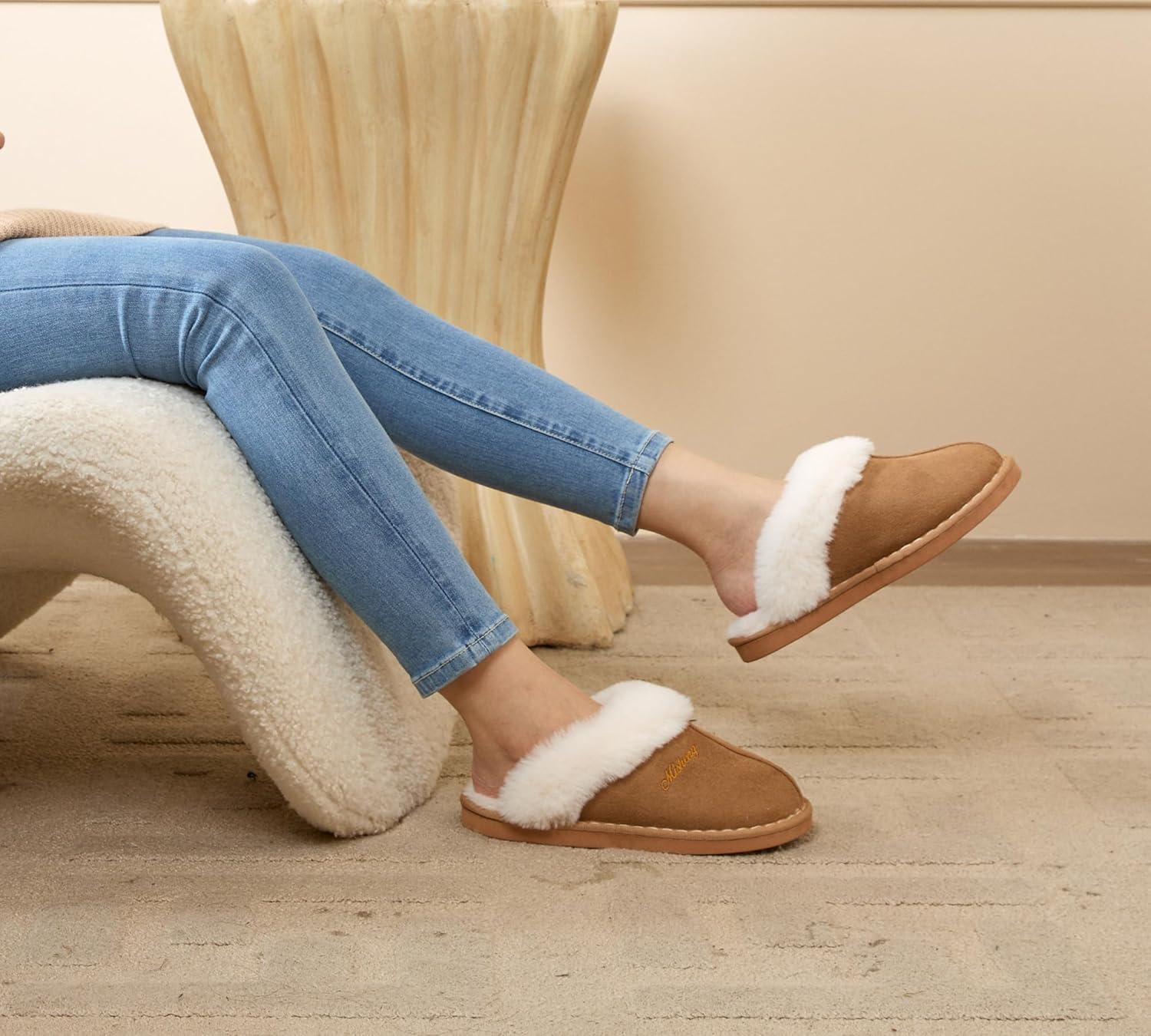 Donpapa Slippers Women Men With Memory Foam Fluffy Winter Ladies Cosy Warm Anti-Slip Plush Fleece Lined House Shoes Indoor Outdoor