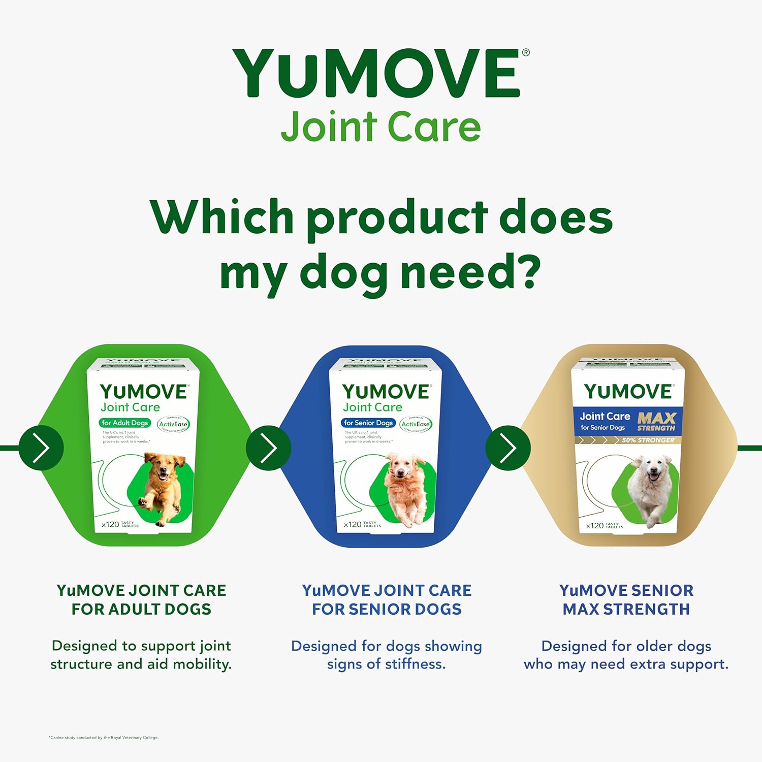YuMOVE Senior Dog Joint Supplement, Higher Strength for Joint Care, Essential Hip & Joint Aid for Older Dogs with Glucosamine, Chondroitin, Green Lipped Mussel, Aged 8+, 120 Tablets
