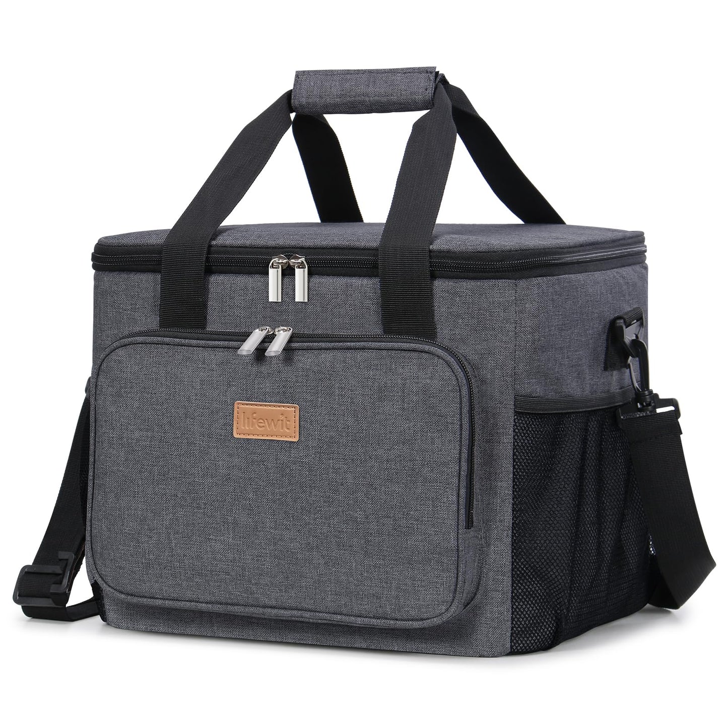 Lifewit 15L (24 Cans) Insulated Lunch Bag, Cooler Bag for Lunch/Work/School/Beach/Picnic (Grey)