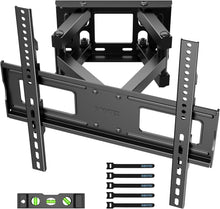 TV Wall Mount for 23-70 Inch LED LCD, Swivels Tilts Extends Double Arm Full Motion TV Wall Bracket Holds up to 45kg, Includes HDMI Cable, Spirit Level, Max VESA 400x400mm