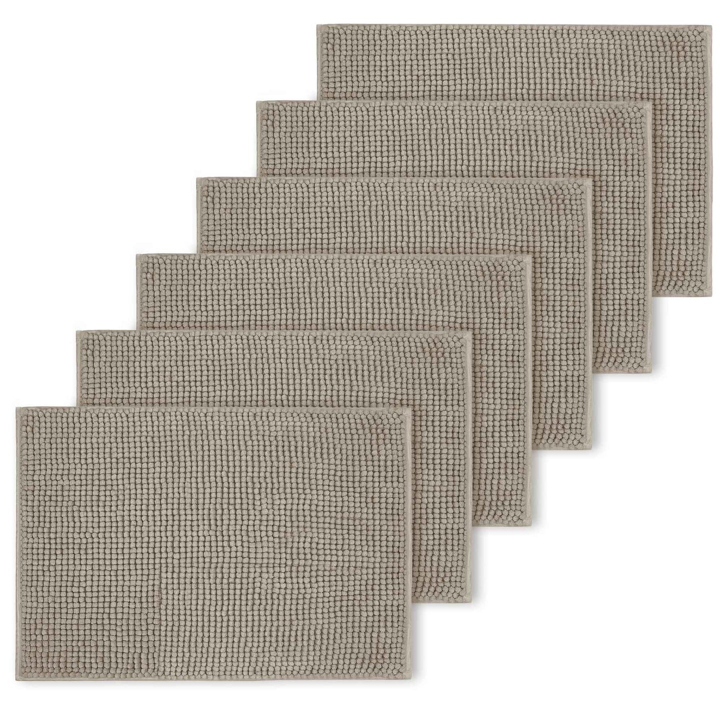 Bath Mat Non Slip Anti Mould 40 x 60 cm – Grey Chenille Bathroom Mat Extra Soft & Fluffy Bathmat Machine Washable Super Water Absorption Shower Mat