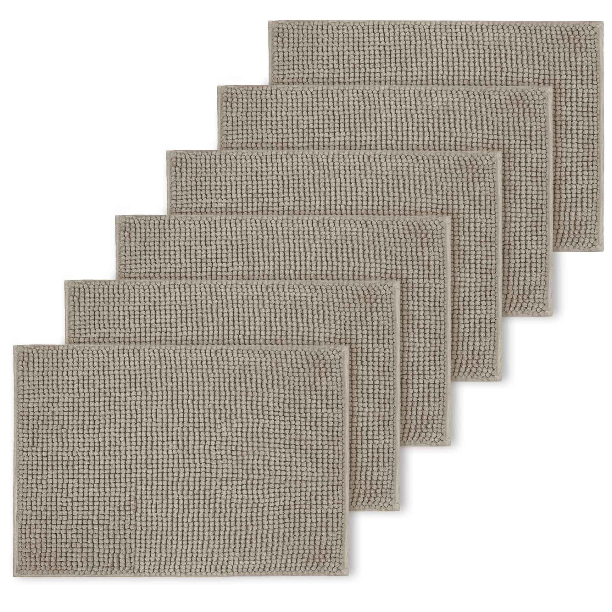 Bath Mat Non Slip Anti Mould 40 x 60 cm – Grey Chenille Bathroom Mat Extra Soft & Fluffy Bathmat Machine Washable Super Water Absorption Shower Mat
