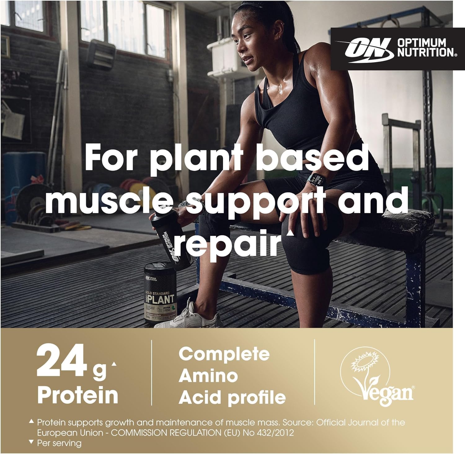 Optimum Nutrition Gold Standard 100% Plant Based Protein Powder for Men and Women, Vegan Protein Shake Powder, Post Workout, or anytime throughout the day, Vanilla Flavour, 21 Servings, 684g