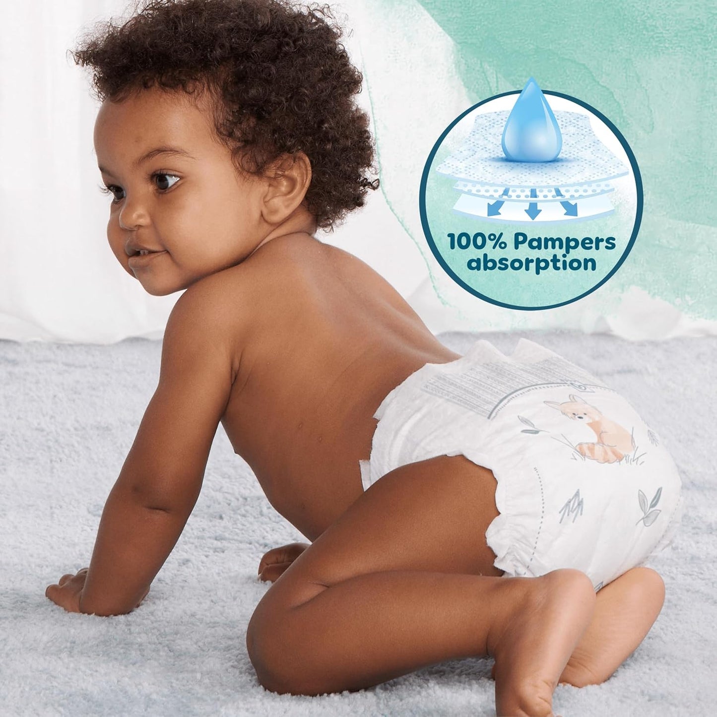 Pampers Harmonie Nappies Size 2, 204 Nappies, 4kg-8kg, Monthly Pack, Gentle Skin Protection with 100 Percent Pampers Protection